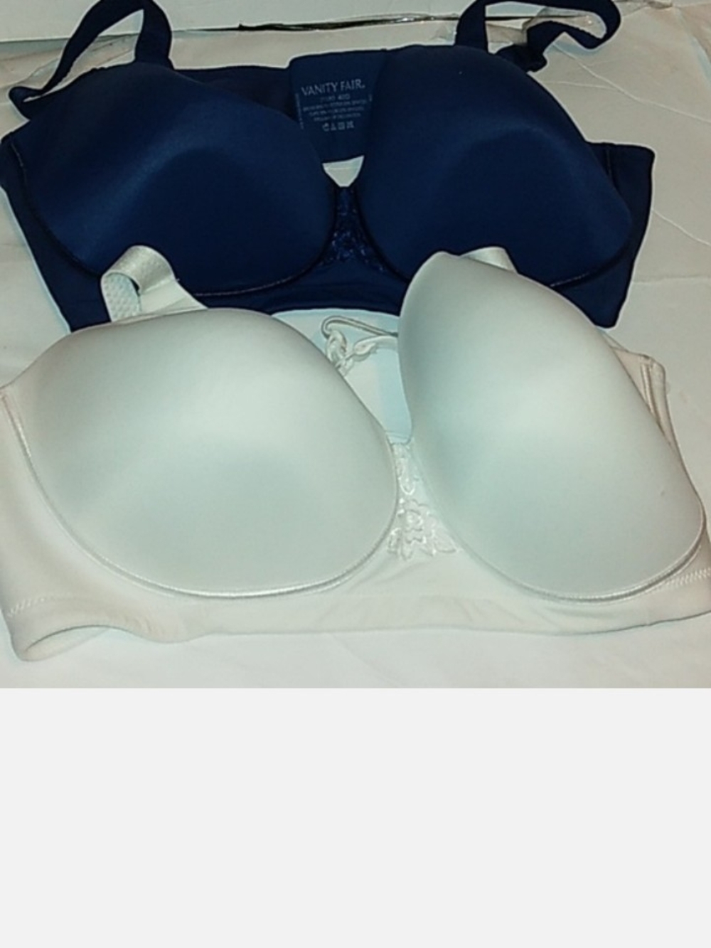 Vanity Fair Navy and White Smooth T-Shirt Bras Duo